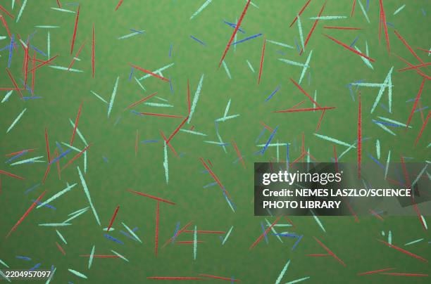 uric acid crystals, illustration - kidney stone illustration stock illustrations
