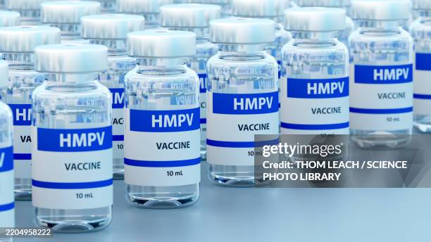stockillustraties, clipart, cartoons en iconen met human metapneumovirus vaccine, conceptual illustration - humaan metapneumovirus