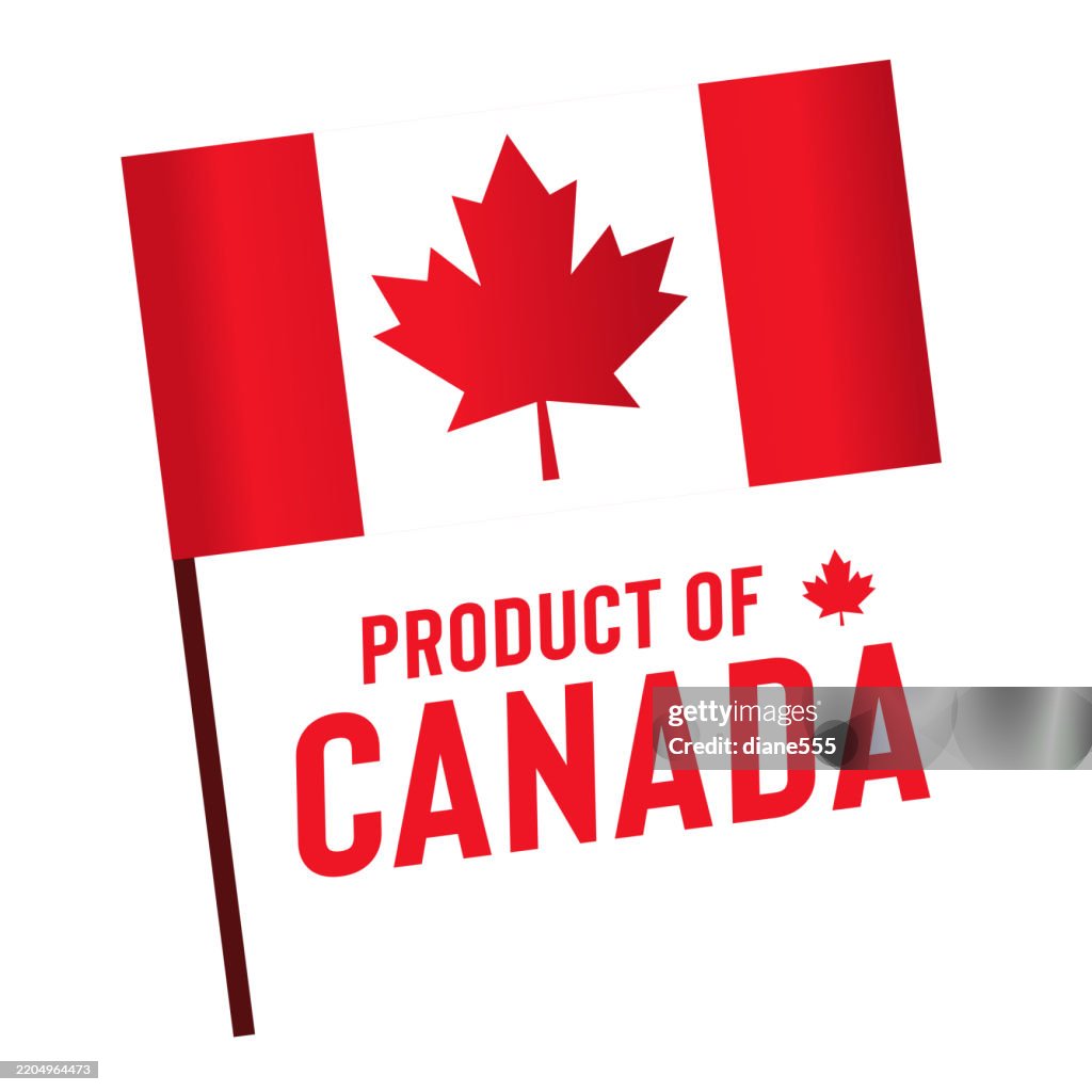 Product Of Canada Label Badge On A Transparent Base