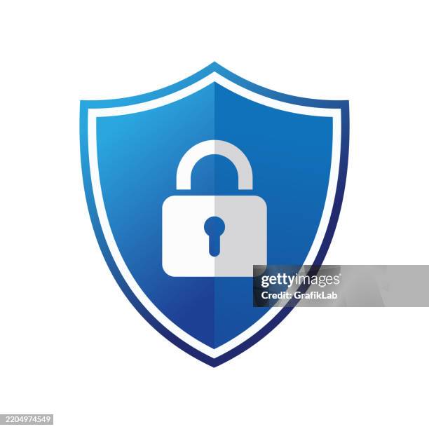 bildbanksillustrationer, clip art samt tecknat material och ikoner med shield icon representing security protection lock symbol - skugga