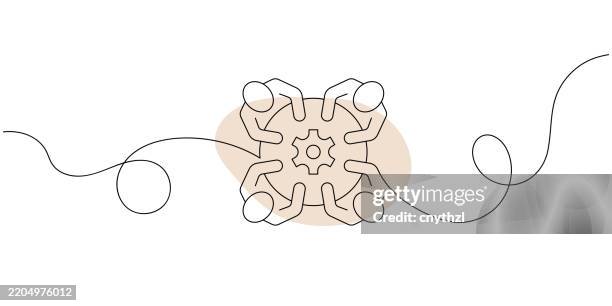 illustrations, cliparts, dessins animés et icônes de dessin au trait continu de l’icône des actionnaires. illustration vectorielle de symbole dessiné à la main. - transmission entreprise