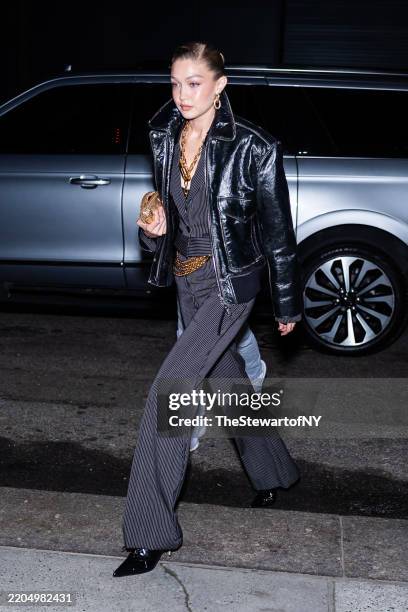 Gigi Hadid is seen in Madison Square Park on March 13, 2025 in New York City.