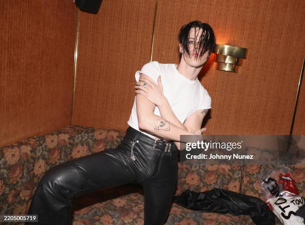Attends the YUNGBLUD Album Playback on March 13, 2025 in New York City.