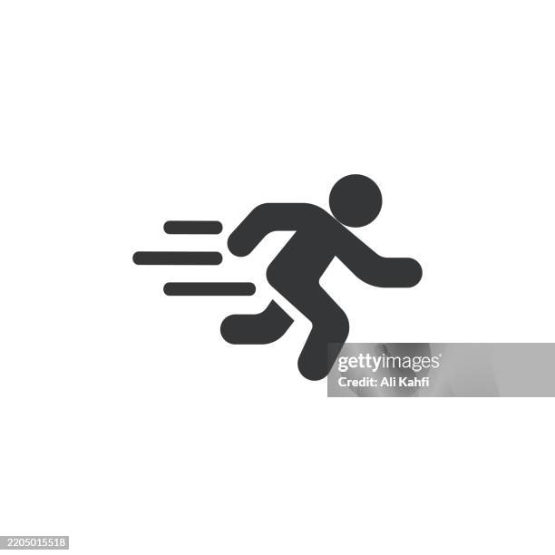 sprint glyph solid icon. solid icon that can be applied anywhere, simple, pixel perfect and modern style. - running track stock illustrations