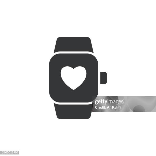 smartwatch glyph solid icon. solid icon that can be applied anywhere, simple, pixel perfect and modern style. - woman kettlebell stock illustrations