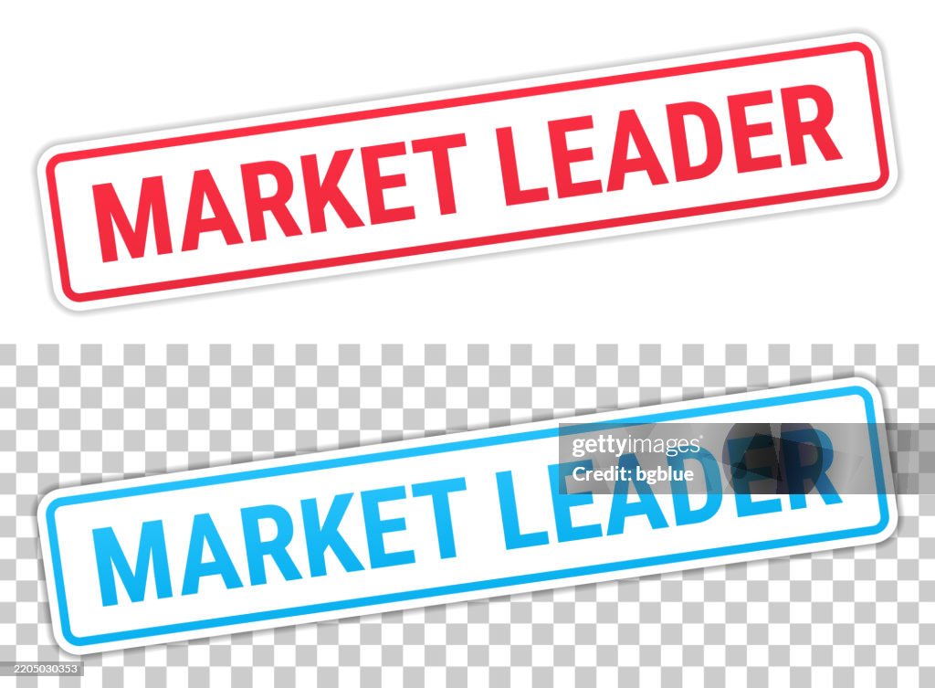Leader Label Vector Market Leader Red And Blue Labels On Blank Background High-Res Vector ...
