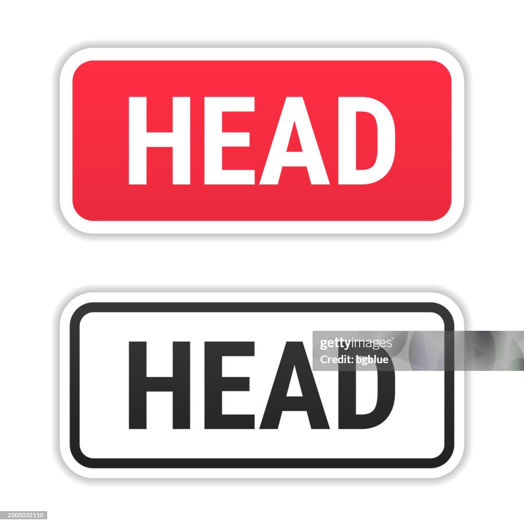 Red Header Label Head Red And Black Labels On White Background High-Res Vector Graphic ...