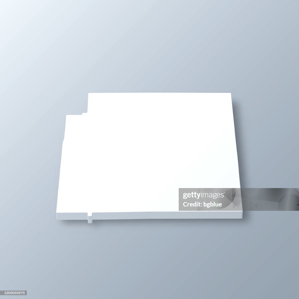 Coffee County, Alabama. 3D Map on gray background