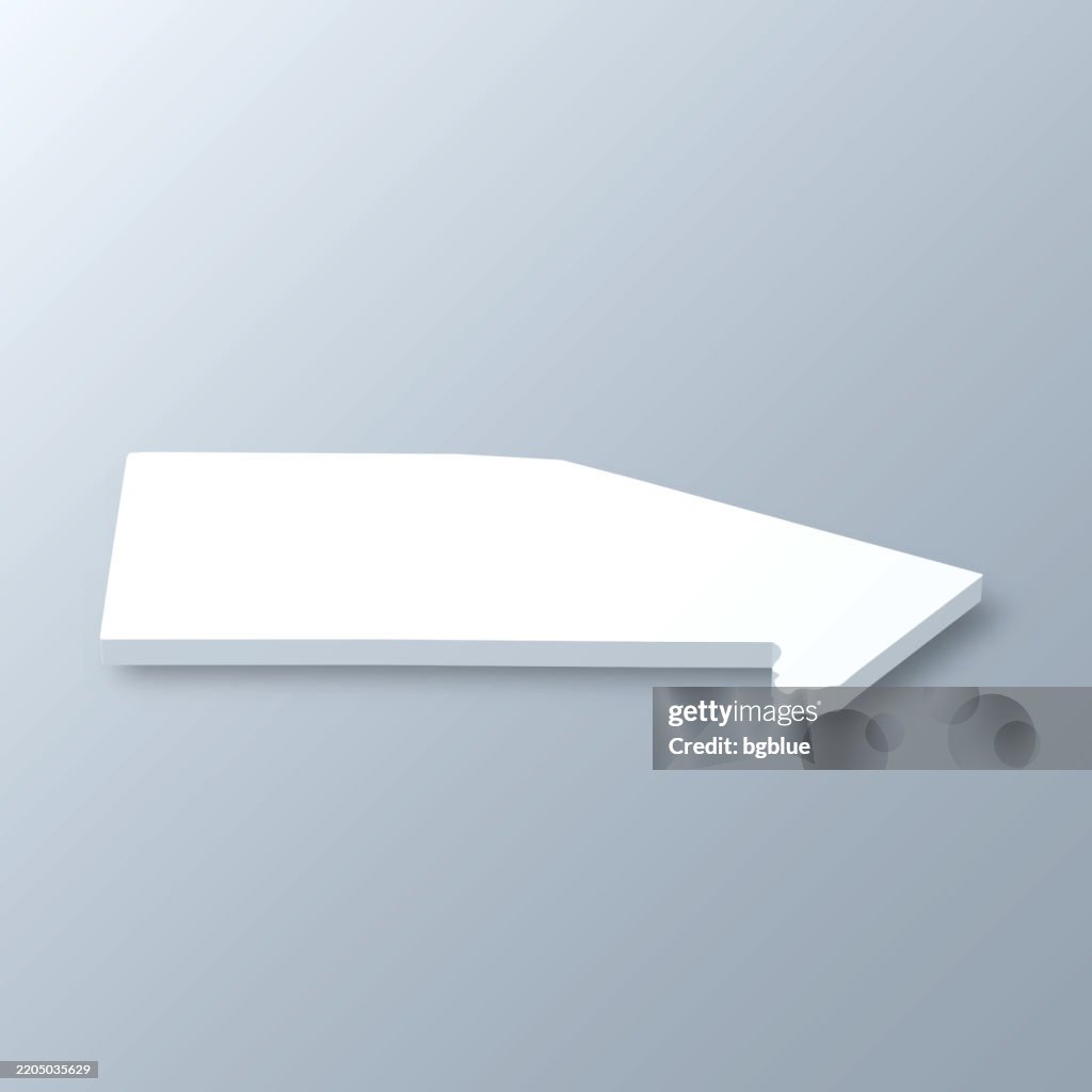 Bandera County, Texas. 3D Map on gray background