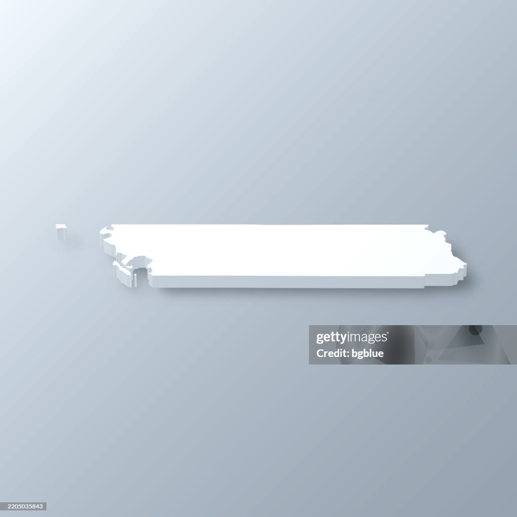 Whatcom County, Washington. 3D Map on gray background