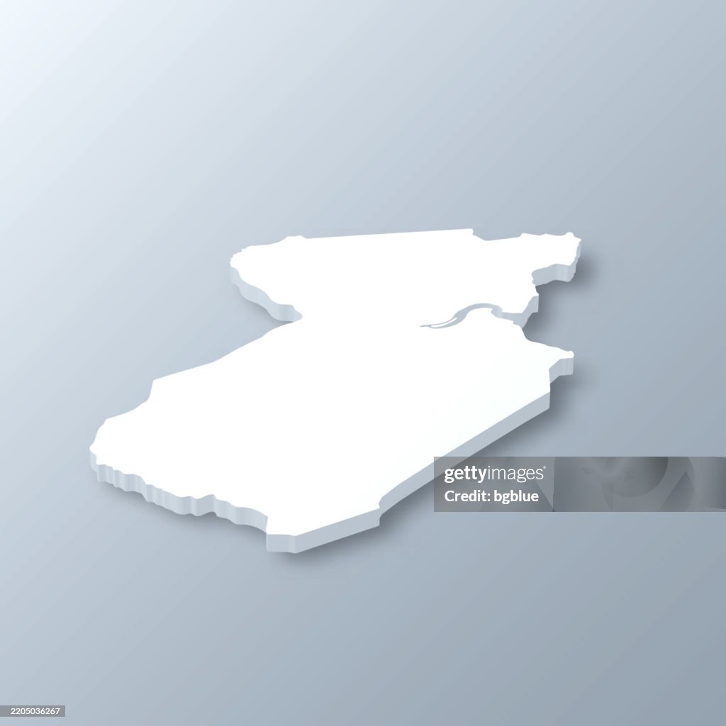 Middlesex County, New Jersey. 3D Map on gray background