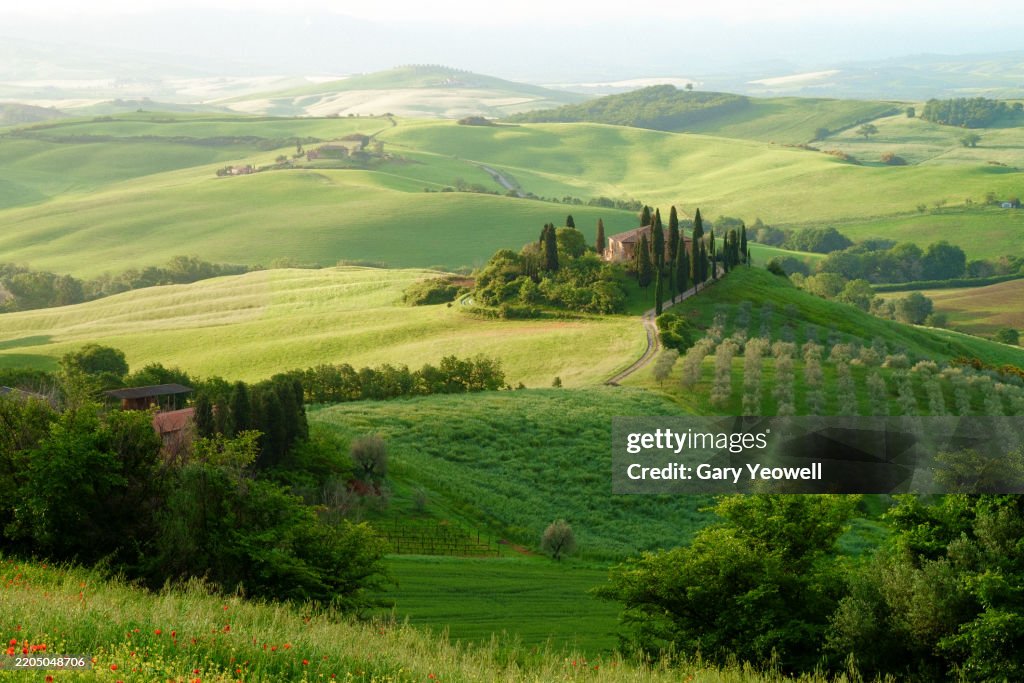 Idyllic Tuscany landscape springtime