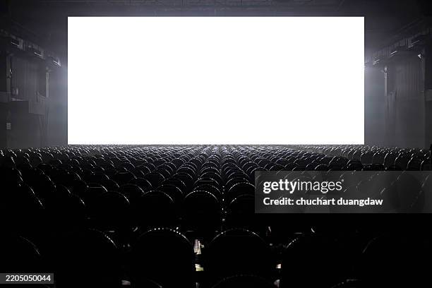 billboard blank advertising banner media display in theater - film screening stock pictures, royalty-free photos & images