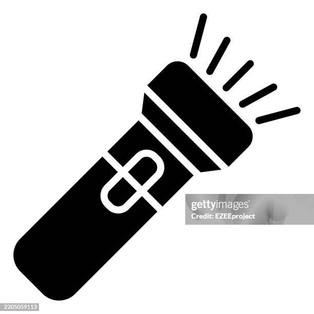 flashlight icon vector. torchlight icon. - emergency button stock illustrations
