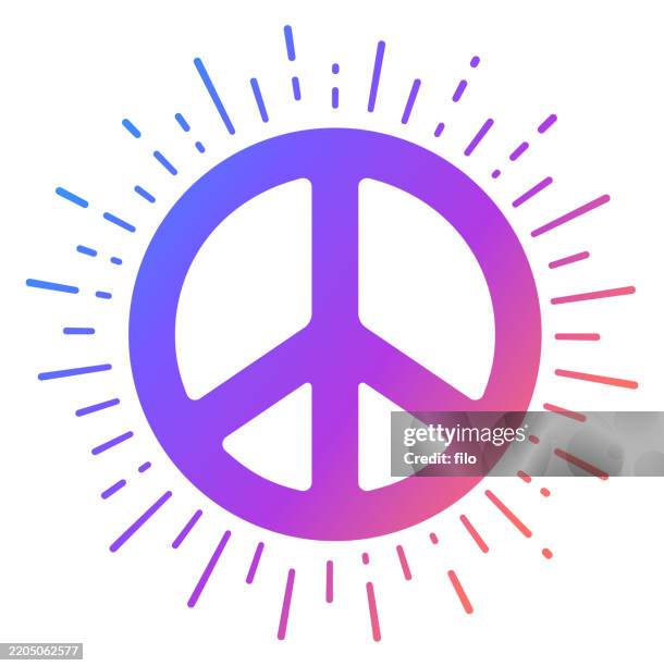 illustrazioni stock, clip art, cartoni animati e icone di tendenza di simbolo della pace icona sfumata simbolo elemento di design - pace