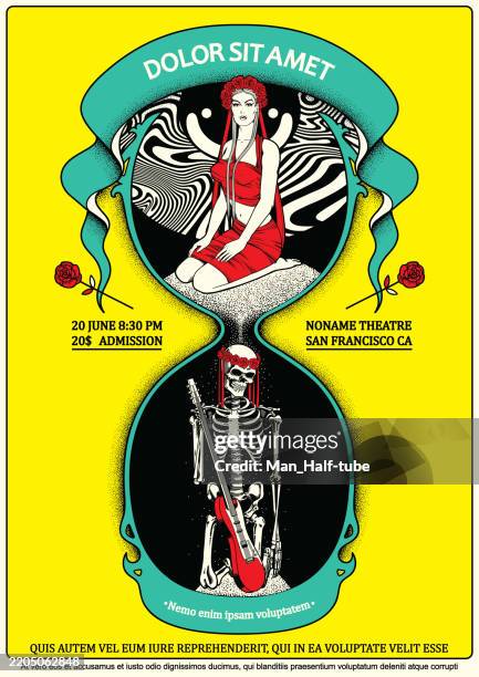 ilustraciones, imágenes clip art, dibujos animados e iconos de stock de rock póster - cartel de concierto