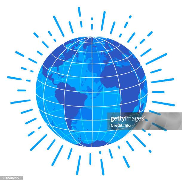 globe earth world blue modern symbol icon design element - global impact stock illustrations