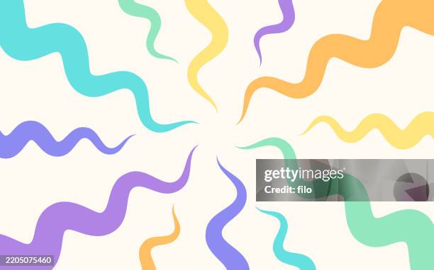 pastel squiggle zig zag background - eccentric stock illustrations