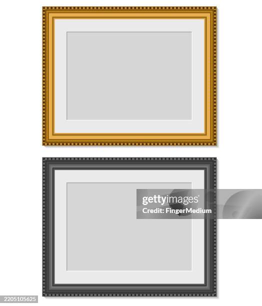 photo frame vector illustration - empty picture frame stock illustrations