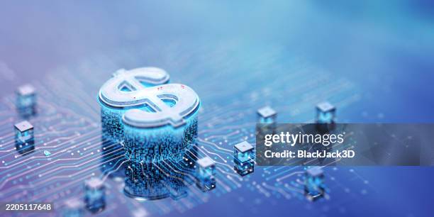 digital dollar concepts. wide. copy space - financial technology stock pictures, royalty-free photos & images