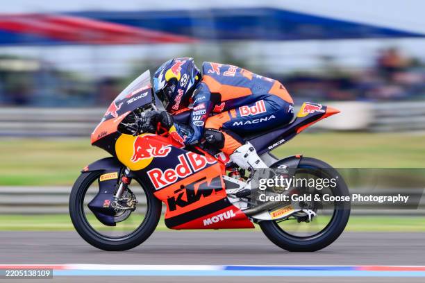 Valentin Perrone of Argentina and Red Bull KTM Tech3 riding the Red Bull KTM Tech3 bike during MotoGP Of Argentina - Free Practice at Autodromo...