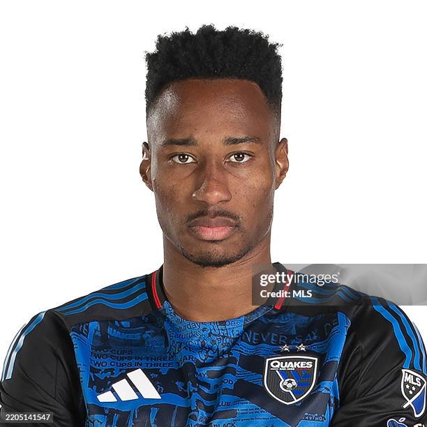 Mark-Anthony Kaye of the San Jose Earthquakes poses for a portrait during the MLS 2025 Media Day on March 11, 2025 in San Jose, California.