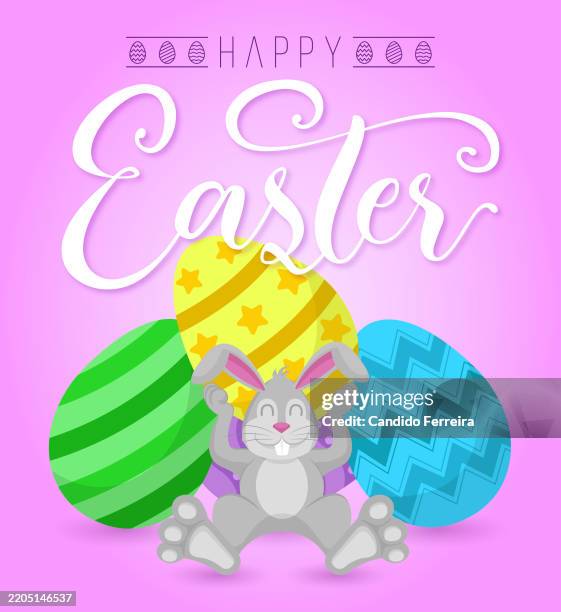 happy easter poster - chocolate rabbit stock illustrations