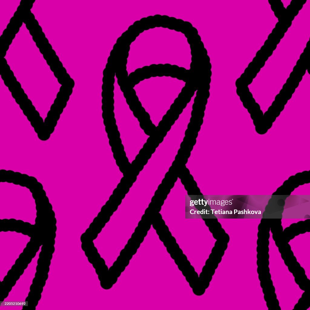 Breast cancer month seamless pink ribbon day mammogram pattern for wrapping paper and medical accessories