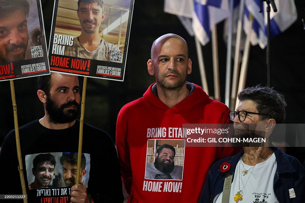 ISRAEL-PALESTINIAN-CONFLICT-HOSTAGES-PROTEST