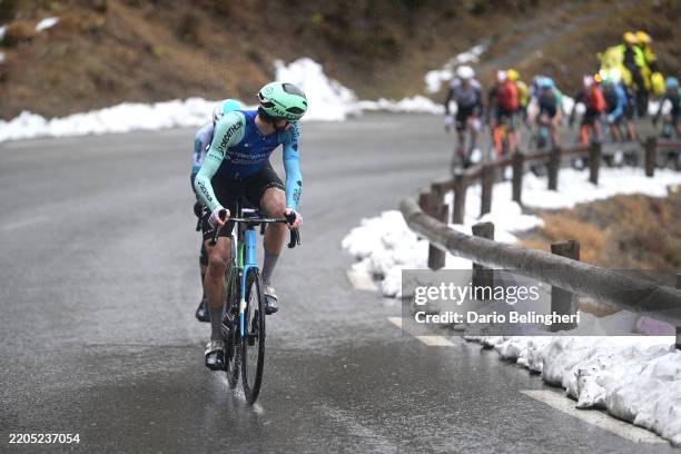 Felix Gall of Austria and Decathlon Ag2R La Mondiale Team attacks in the chase group during the 83rd Paris - Nice 2025, Stage 7 a 109.3km stage from...