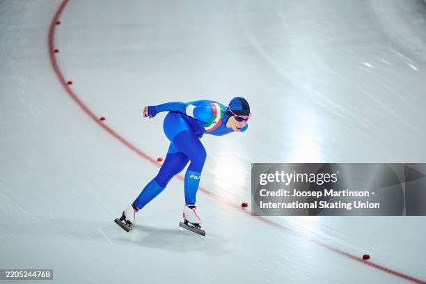 Francesca Lollobrigida of Italy competes in the Women's 5000m during the ISU World Speed Skating Single Distances Championships at Vikingskipet on...