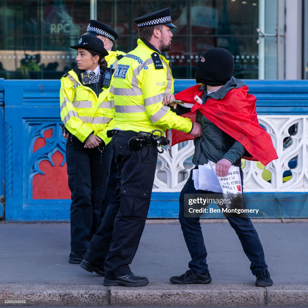 Demonstrators Hold Protest In Opposition To Plans To Build A New Chinese Embassy In London