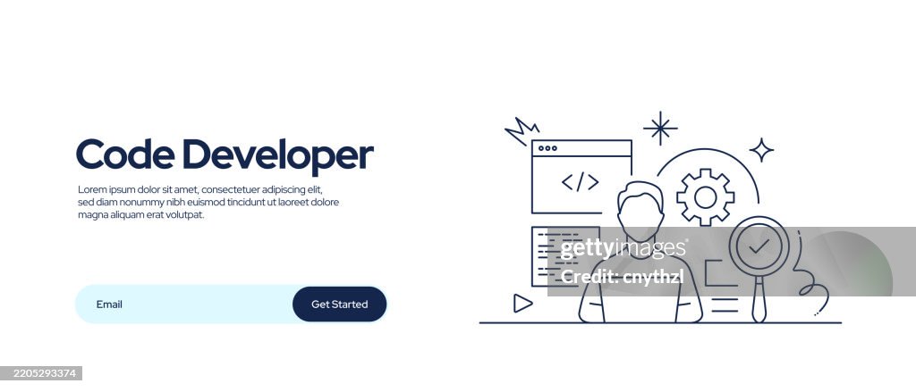 Code Developer Related Conceptual Vector Illustration Coding Programmer ...