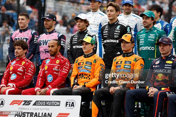 Fine F1 Racers The 2025 F1 drivers pose for a photo prior to the F1 Grand Prix of ...