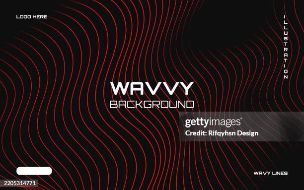 ilustrações de stock, clip art, desenhos animados e ícones de red technology wave line abstract on dark black background. can be use for landing page, book covers, brochures, flyers, magazines, any brandings, banners, headers, presentations, and wallpaper backgrounds - onda sonora