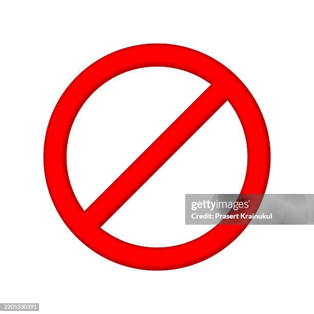 red and black forbidden sign icon - exclusión fotografías e imágenes de stock