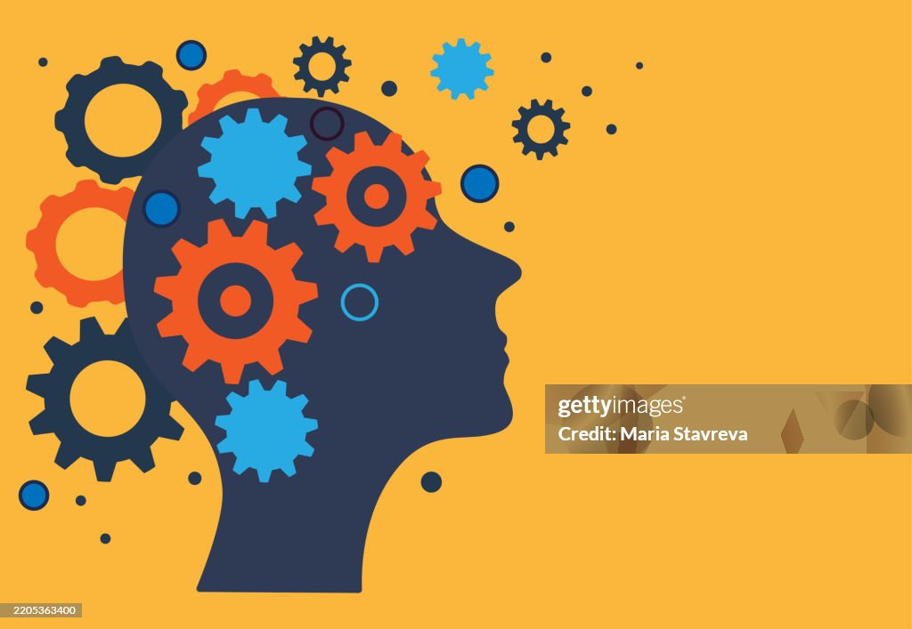 Creative Cogs Head With Gears And Cogs Creative Thinking High-Res Vector Graphic ...