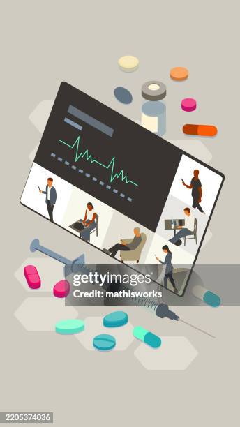 pharmaceutical presentation - formula spectators stock illustrations