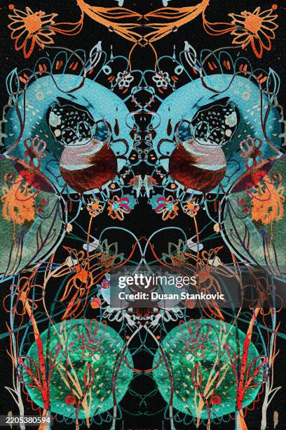 abstract spring flowers - crayon background stock illustrations
