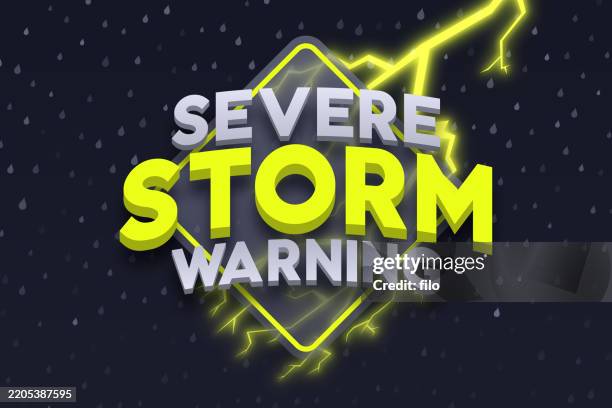 severe storm warning forecast prediction warning sign - saturated color stock illustrations