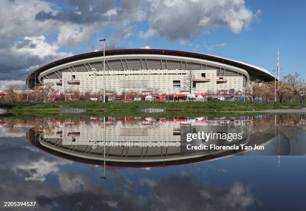 General view outside the stadium prior to the La Liga EA Sports match between Atletico de Madrid and FC Barcelona at Riyadh Air Metropolitano on...