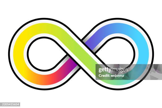 rainbow infinity icon - infinity logo stock illustrations
