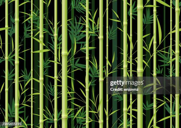 seamless green bamboo background wallpaper - bamboo leaf stock illustrations