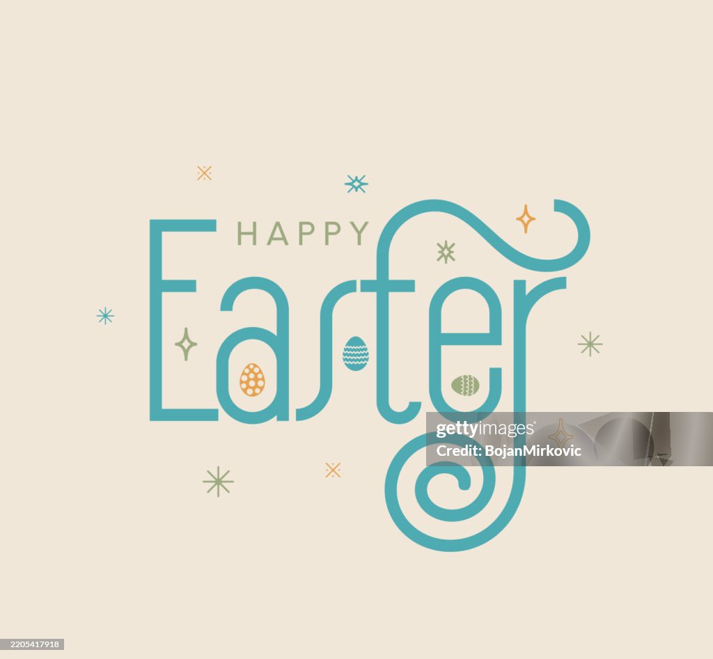 Easter lettering poster, background. Vector