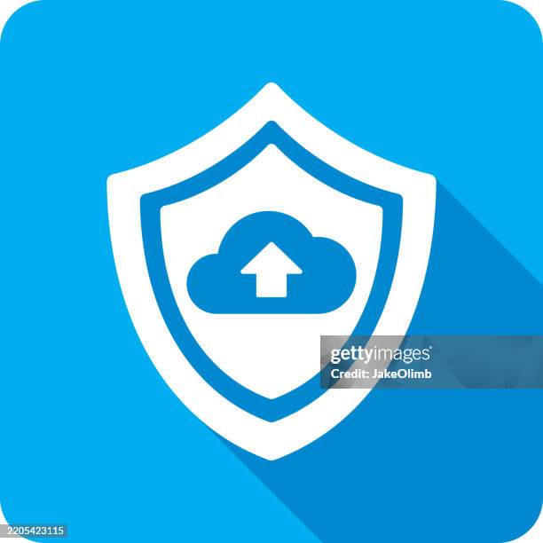 shield cloud upload icon silhouette - power backup stock illustrations