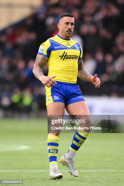 Paul Vaughan of Warrington Wolves looks on during the Betfred Challenge Cup match between Widnes Vikings and Warrington Wolves at DCBL Stadium on...