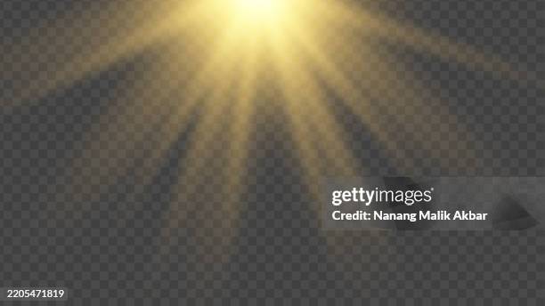 yellow sunlight or flare light effect with transparent background - yellow light stock illustrations