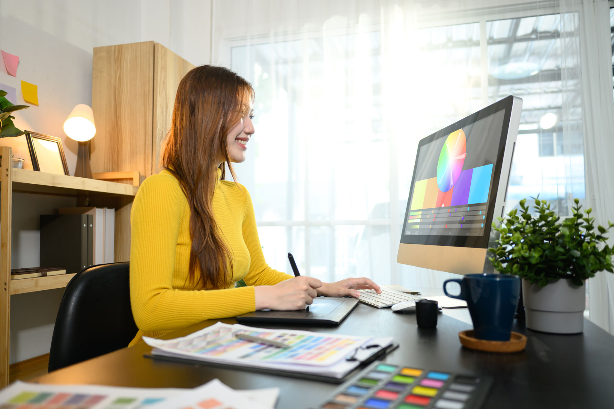 graphic designer working