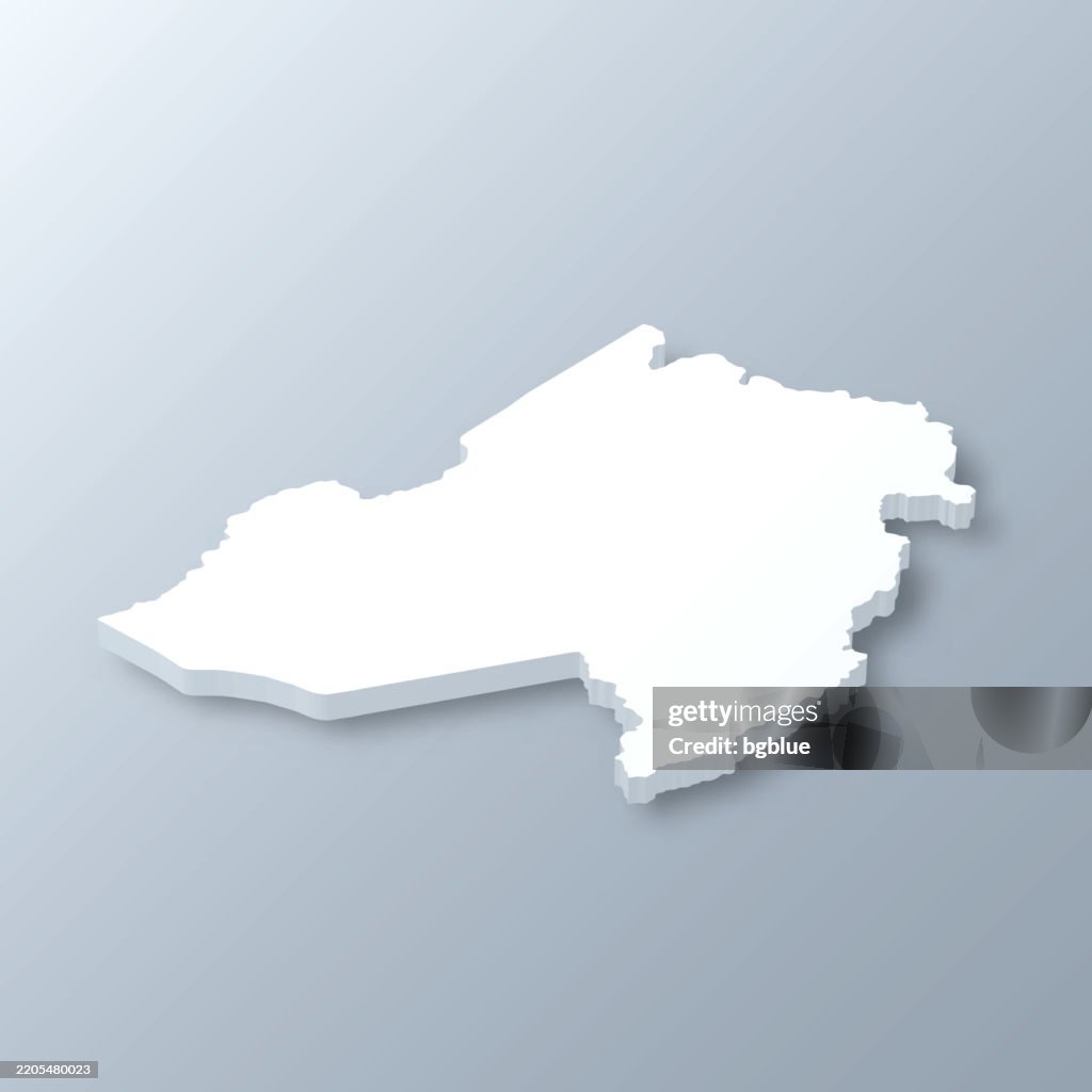Morris County, New Jersey. 3D Map on gray background