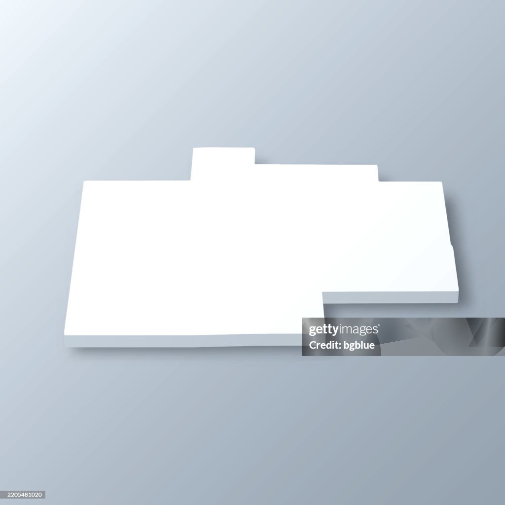 Saginaw County, Michigan. 3D Map on gray background